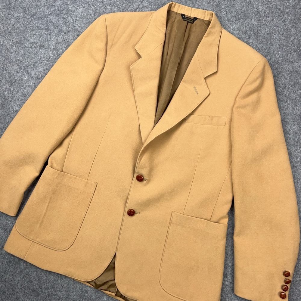 VTG Levi's Blazer Men 42R Tan‎ Wood Button Sport Coat Action Jacket Tailored